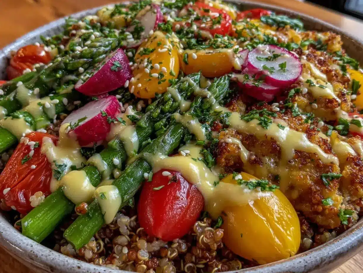 fresh spring grain bowl preparation steps