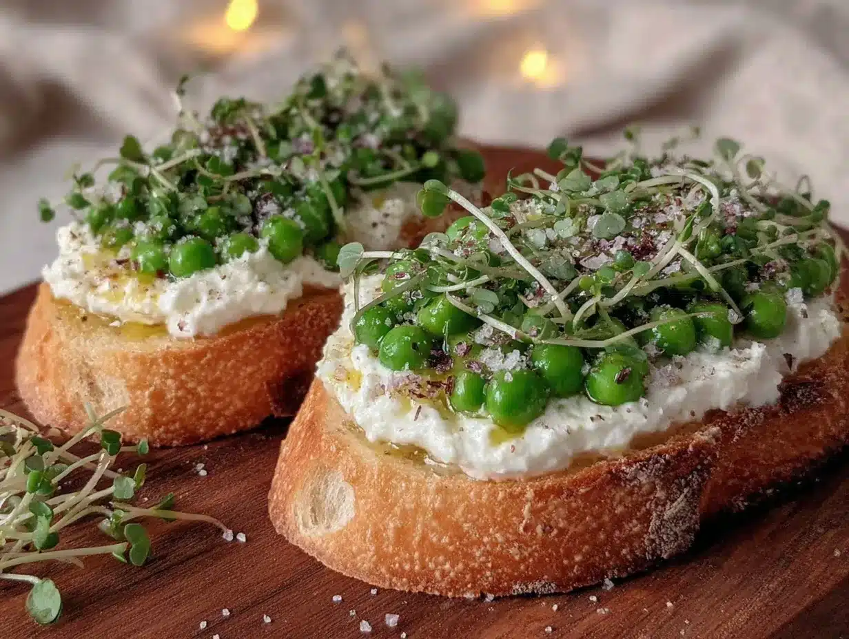 fresh spring pea crostini preparation steps