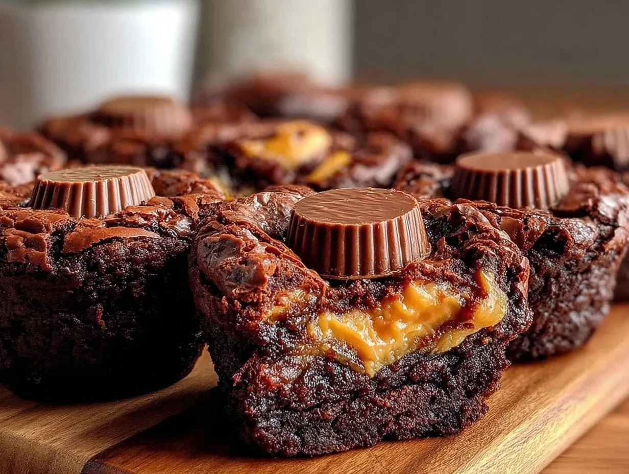 fudgy chocolate peanut butter cup brownies preparation steps