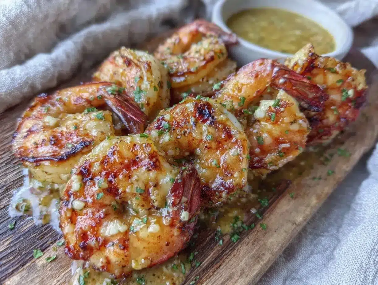 garlic butter grilled shrimp skewers preparation steps