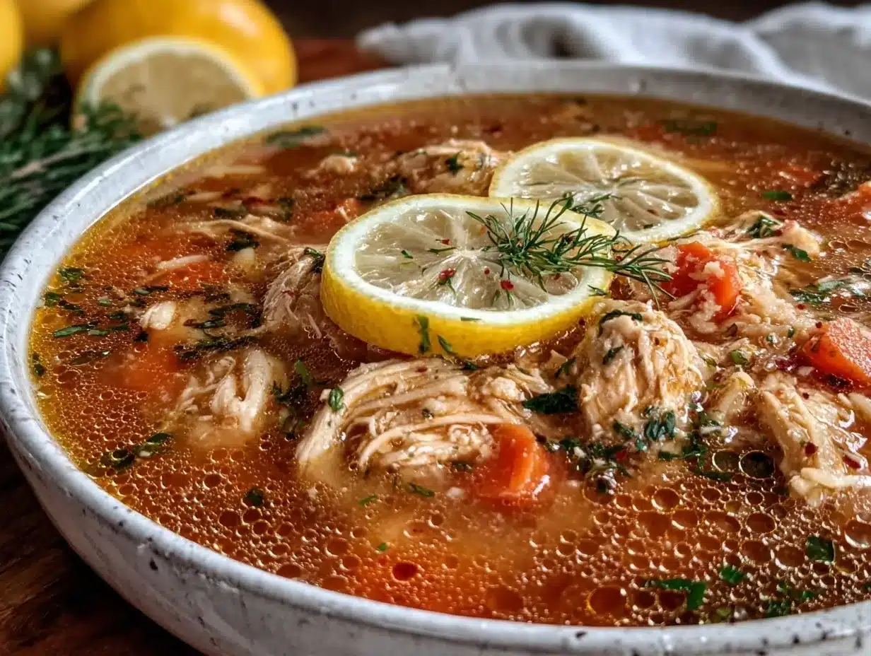 Greek lemon chicken soup preparation steps