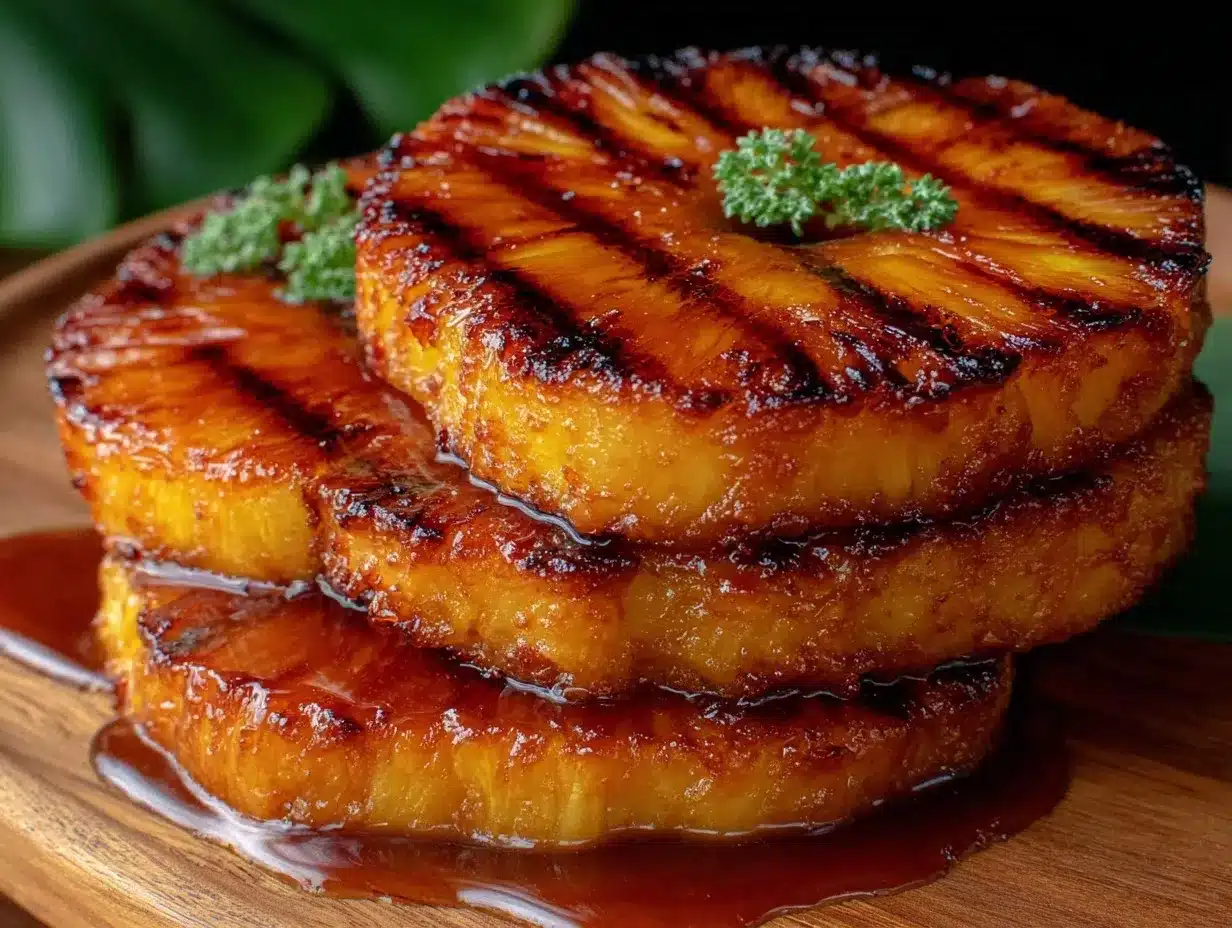 grilled pineapple with brown sugar glaze preparation steps