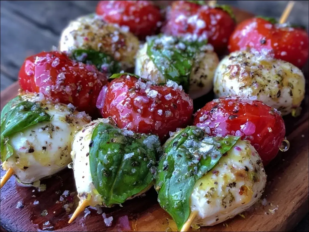 heart-shaped Caprese skewers - featured image