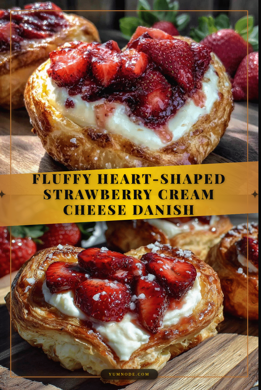heart-shaped strawberry cream cheese danish recipe