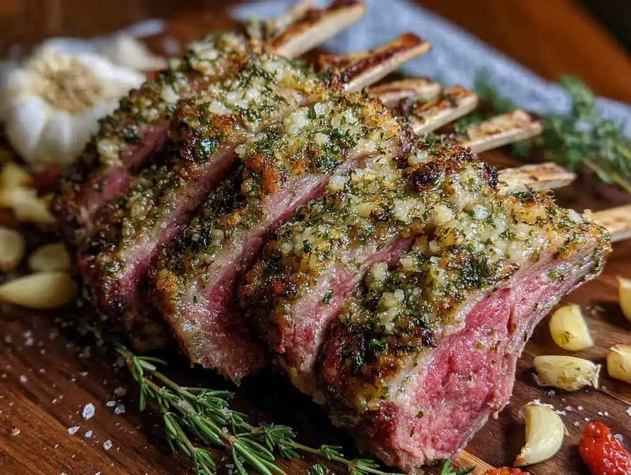 herb-crusted rack of lamb preparation steps