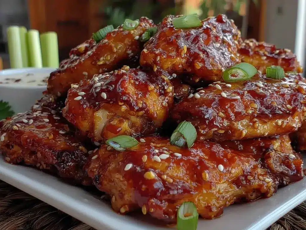 honey sriracha chicken wings - featured image