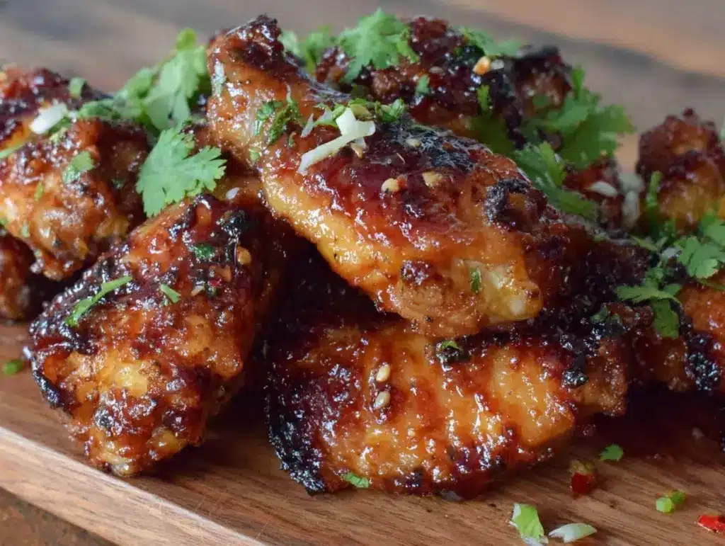 honey sriracha glazed drumsticks - featured image