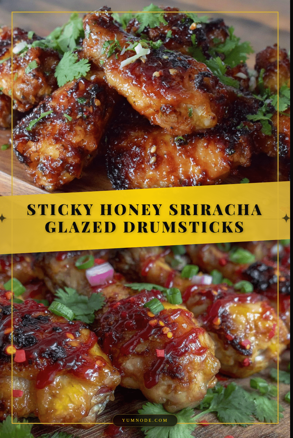honey sriracha glazed drumsticks recipe