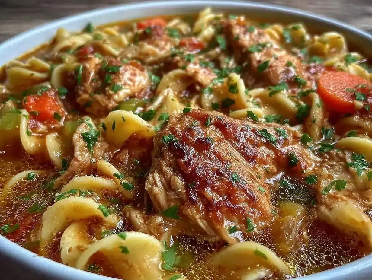 instant pot chicken noodle soup preparation steps
