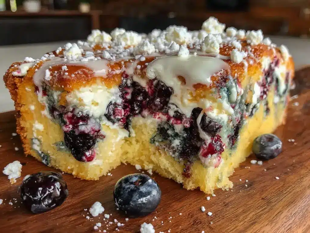 moist blueberry cream cheese coffee cake - featured image