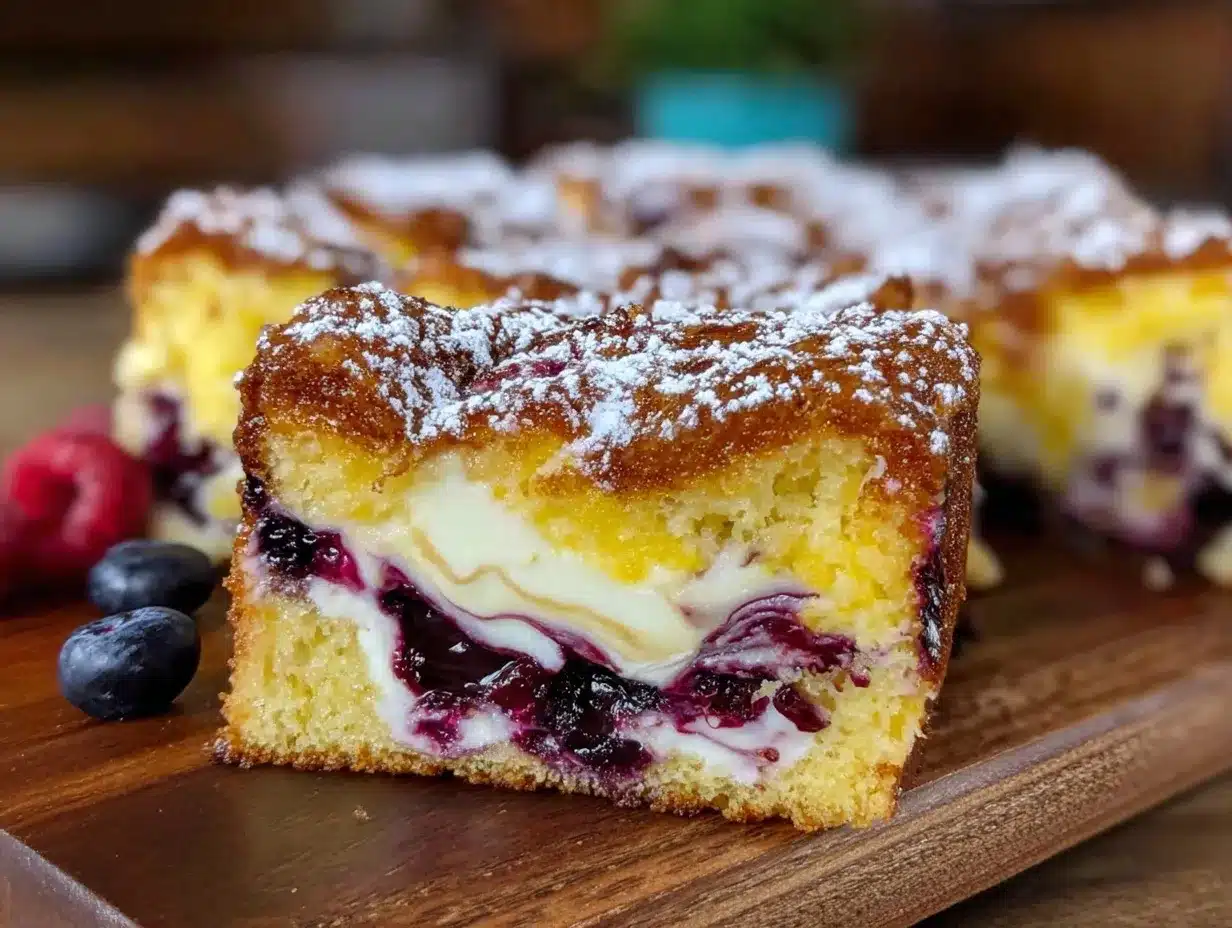 moist blueberry cream cheese coffee cake preparation steps