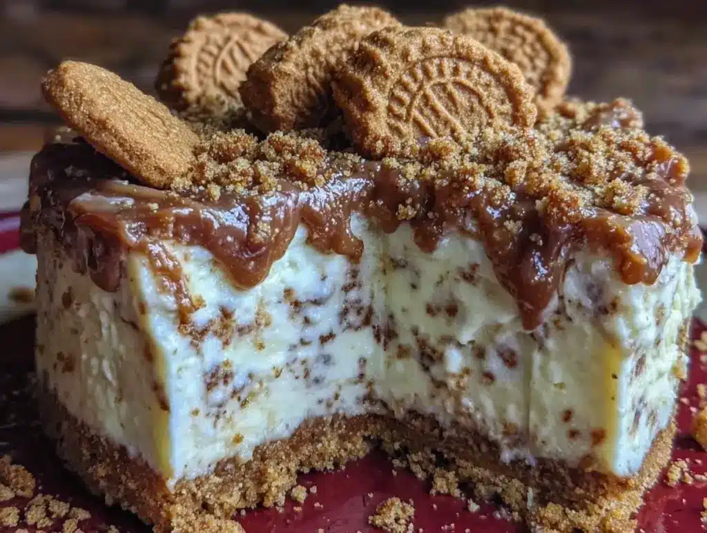 no-bake lotus biscoff cheesecake - featured image