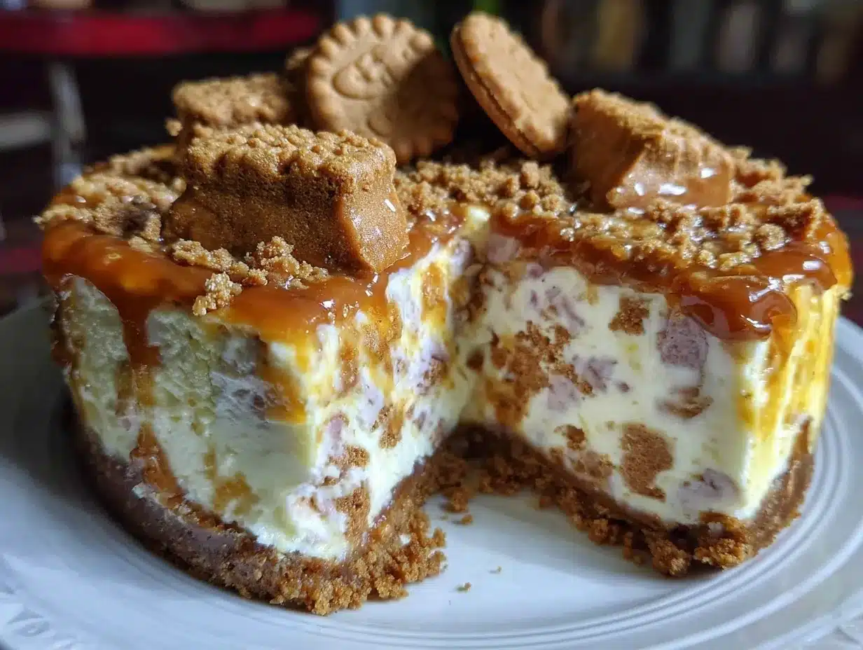no-bake lotus biscoff cheesecake preparation steps