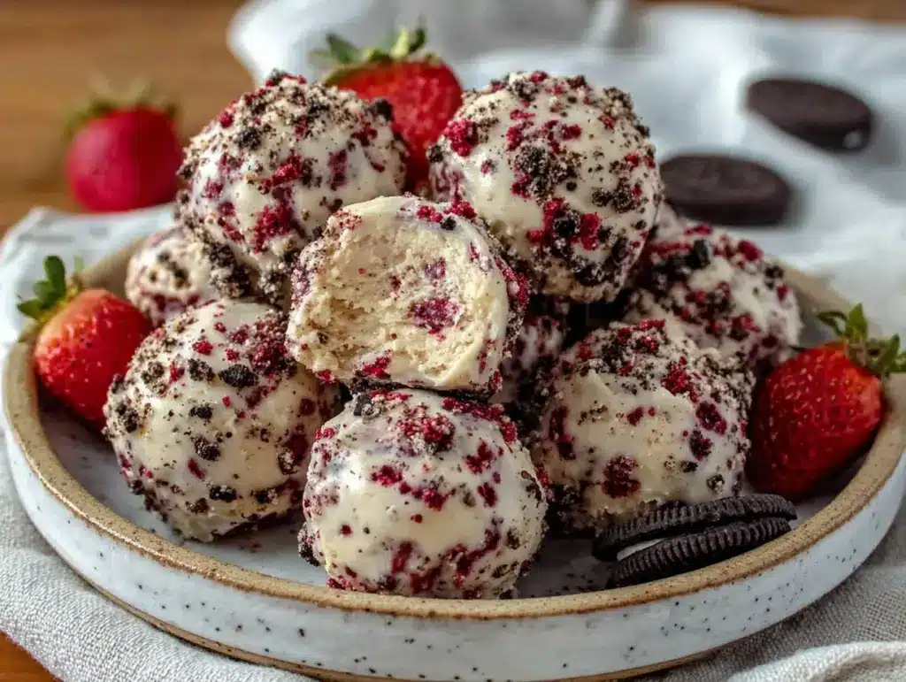 No-Bake Strawberry Oreo Truffles - featured image