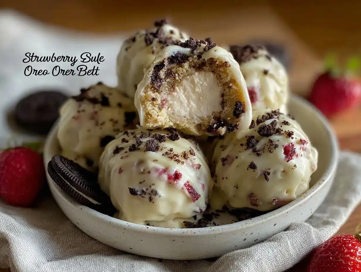 No-Bake Strawberry Oreo Truffles preparation steps