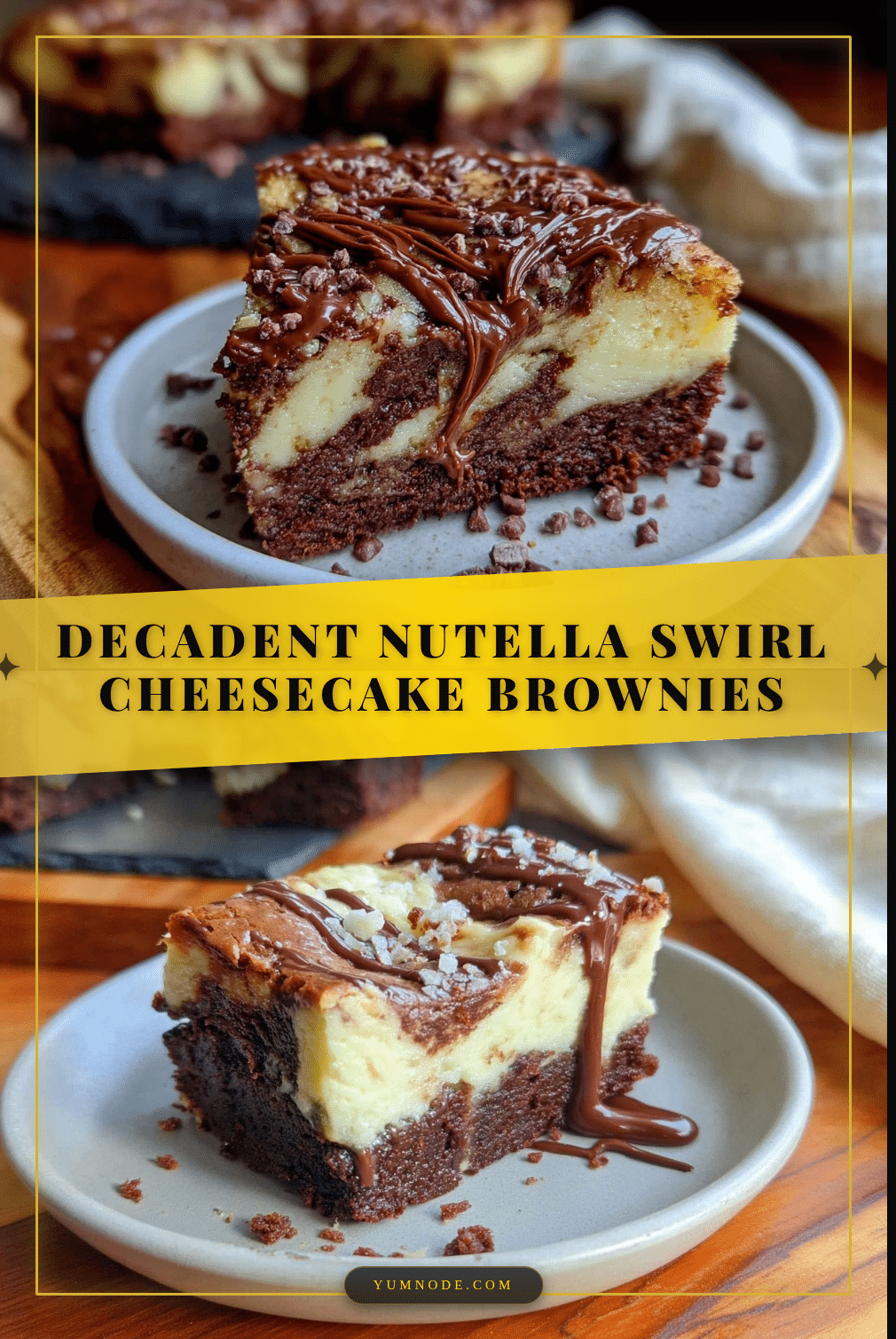Nutella Swirl Cheesecake Brownies recipe