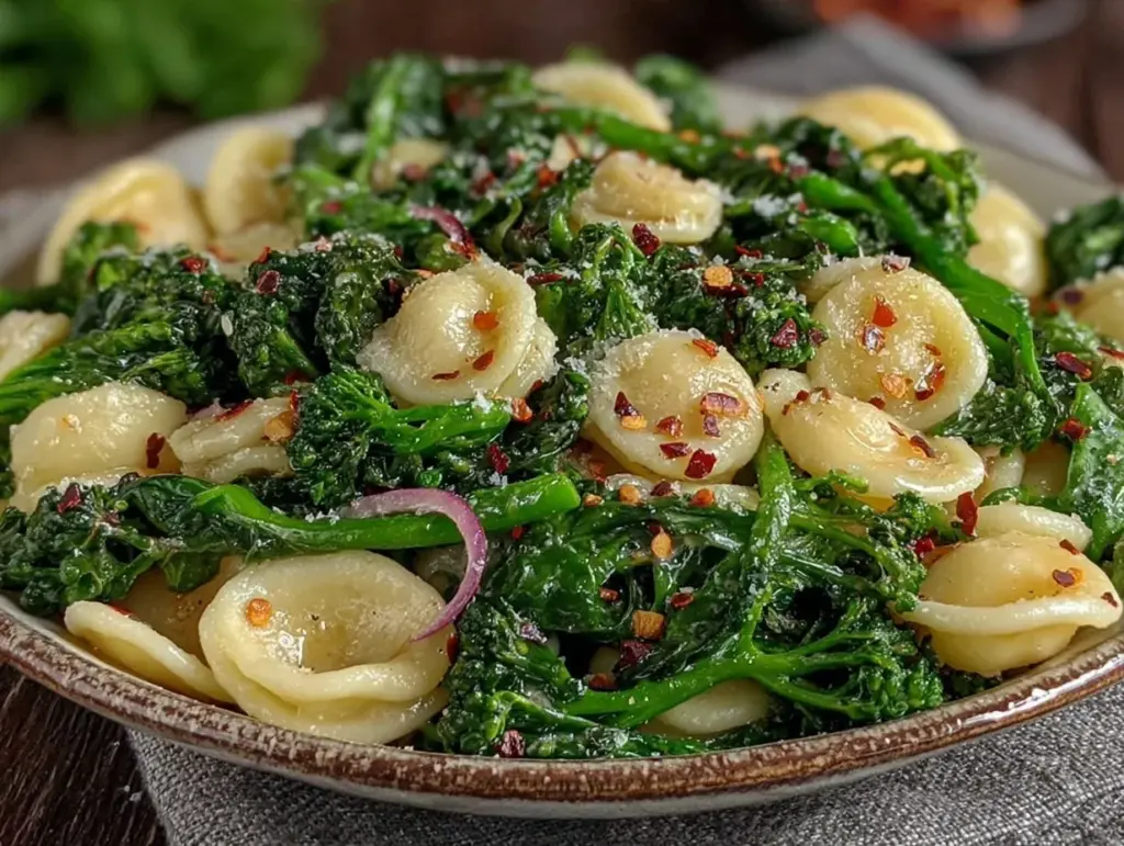 orecchiette with broccoli rabe and garlic - featured image
