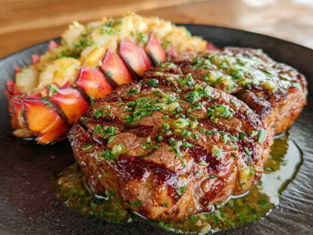 perfect surf and turf with garlic herb butter - featured image