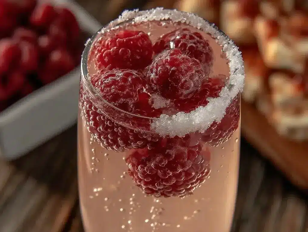 pink champagne cocktail - featured image