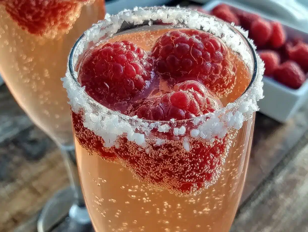 pink champagne cocktail preparation steps