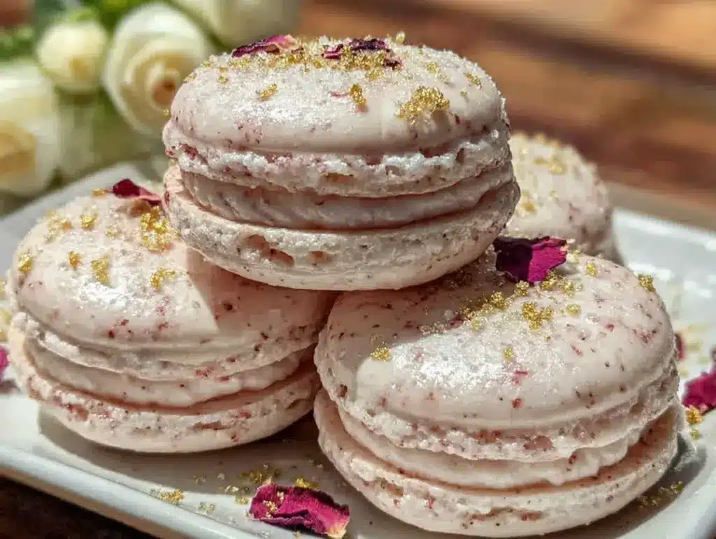 pink champagne macarons - featured image