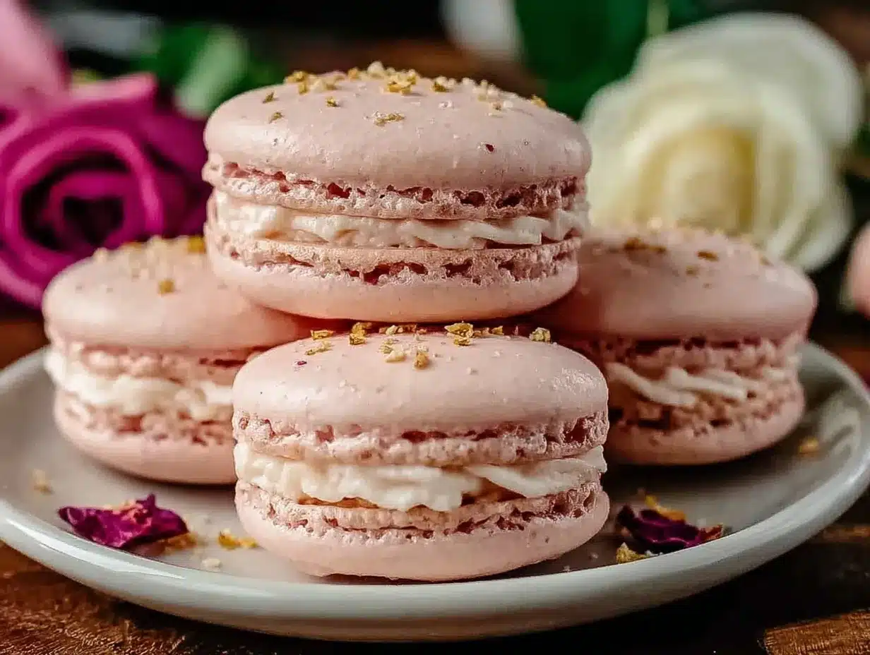 pink champagne macarons preparation steps