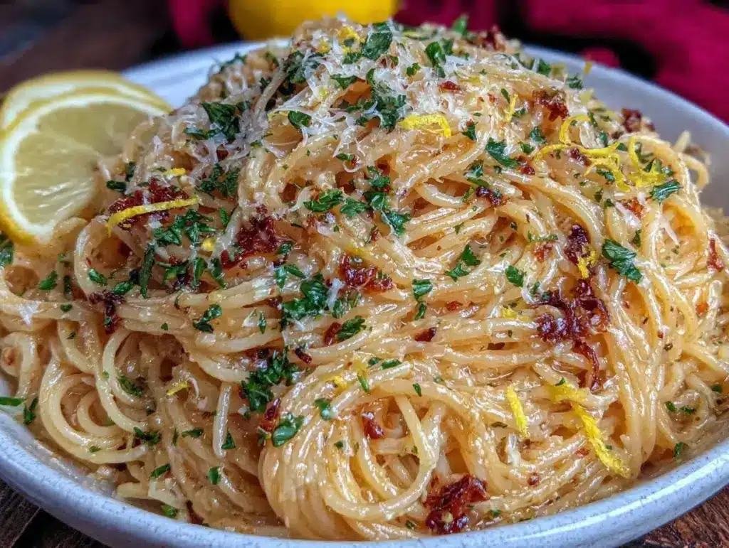 quick lemon garlic butter pasta - featured image