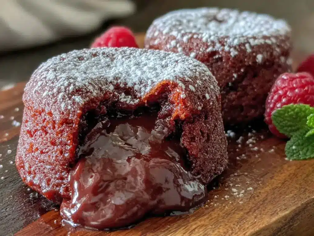 red velvet molten lava cakes - featured image