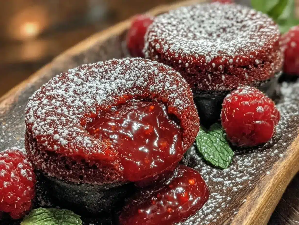 red velvet molten lava cakes preparation steps