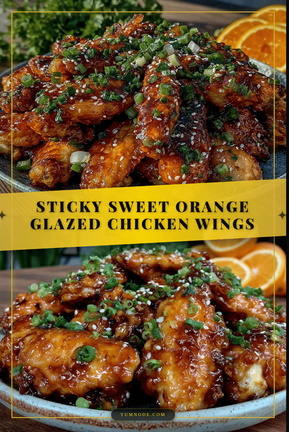 savory sticky orange glazed chicken wings recipe
