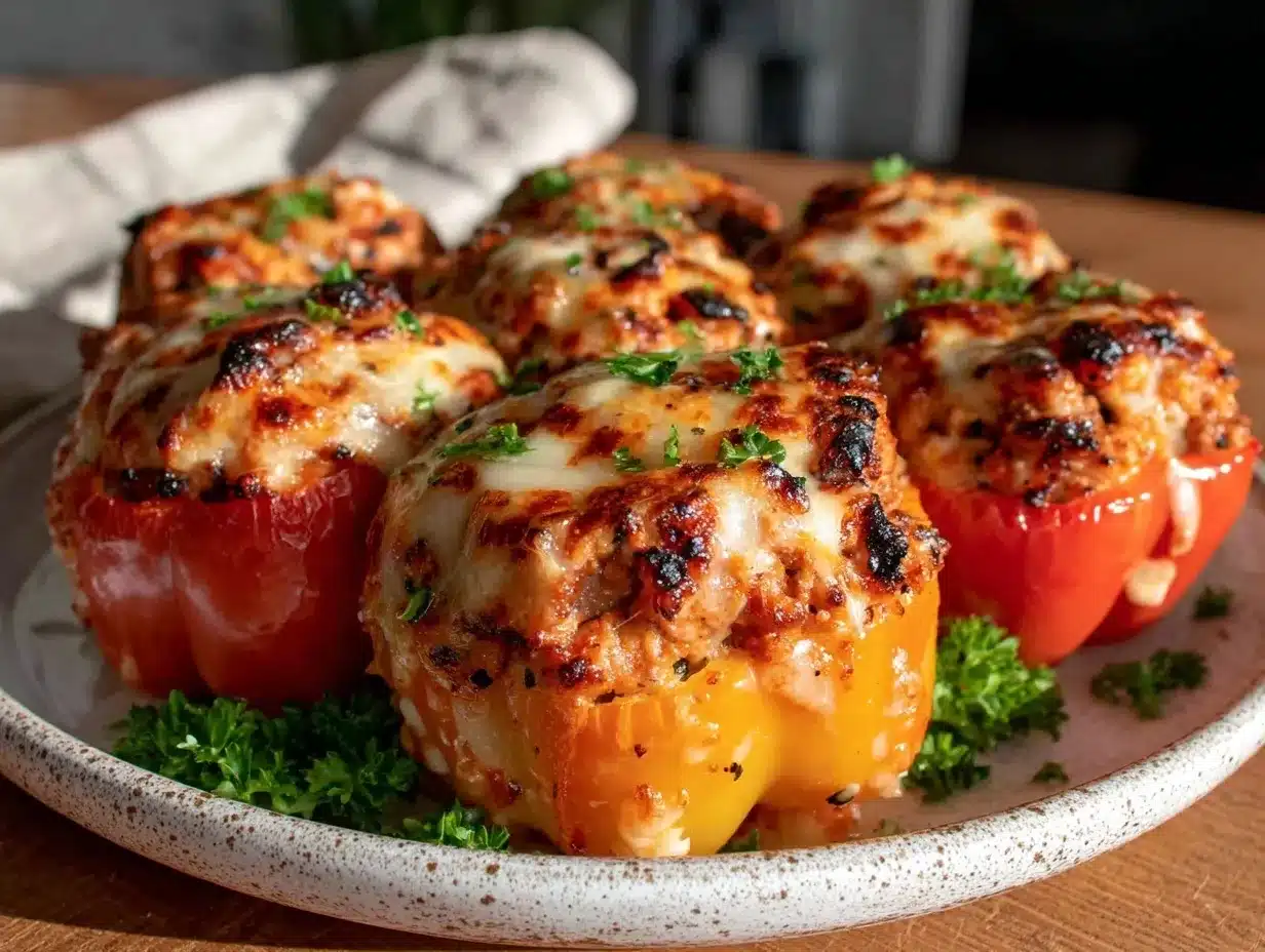 savory stuffed bell peppers with ground turkey preparation steps