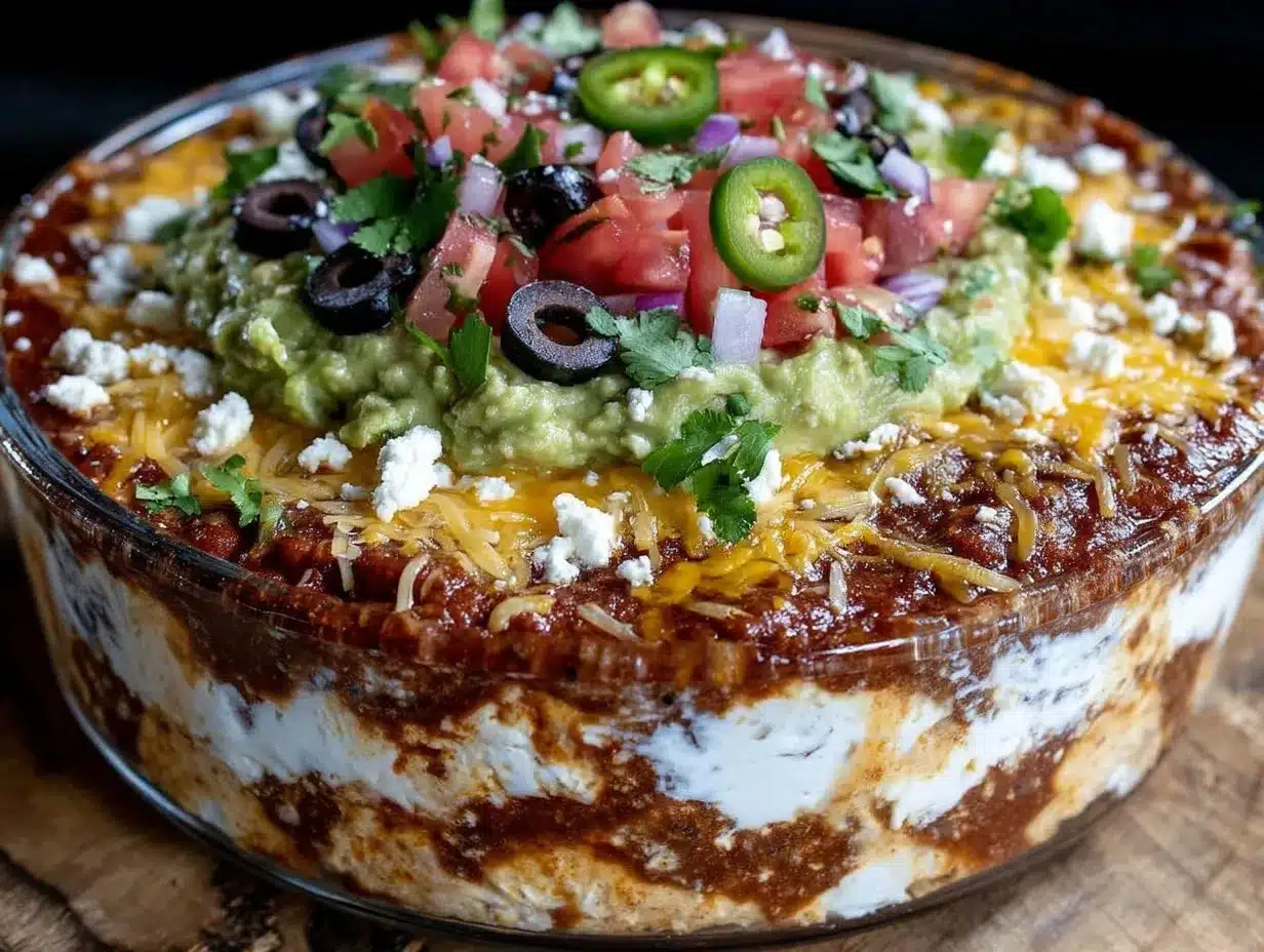 seven-layer taco dip preparation steps