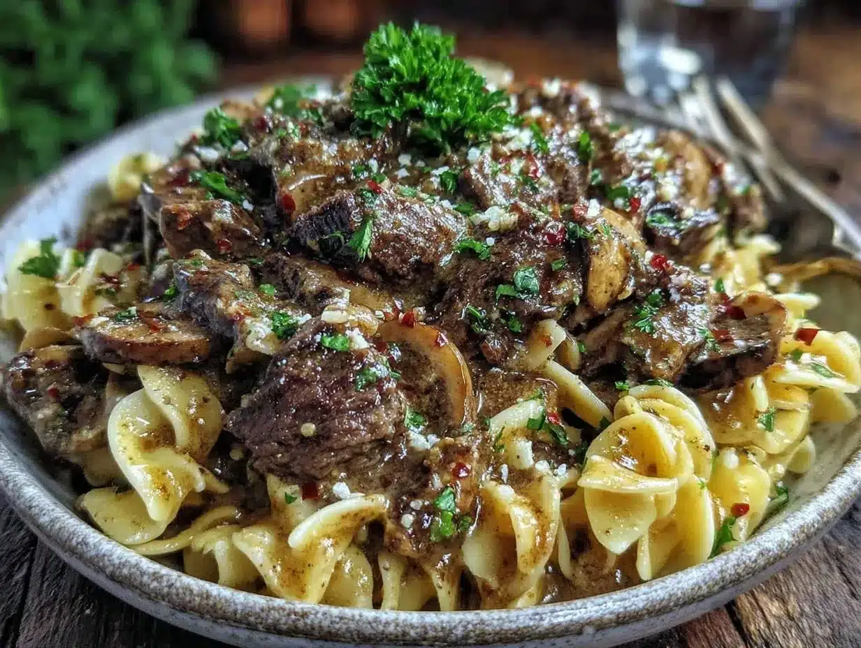 slow cooker beef stroganoff preparation steps