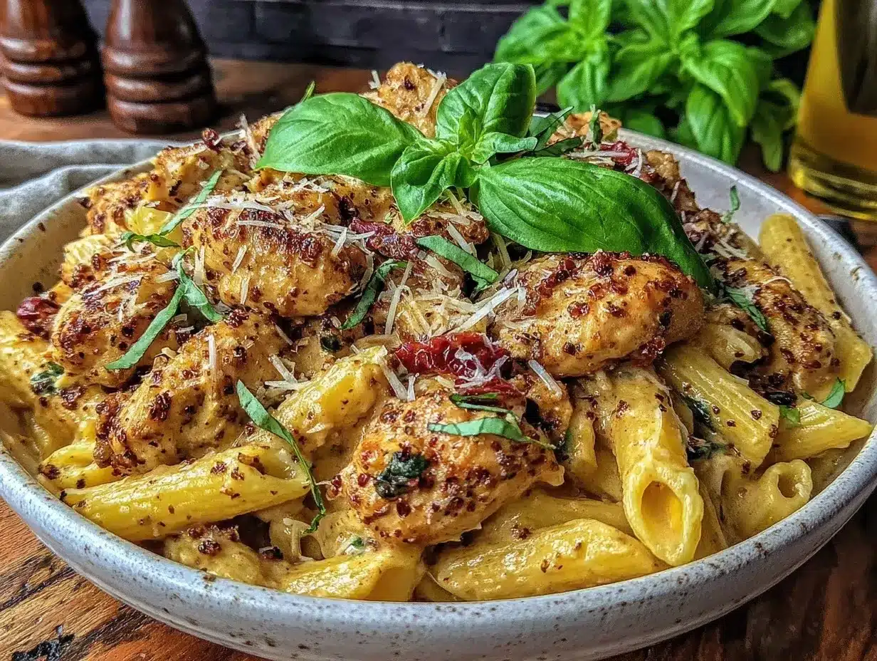 slow cooker Tuscan chicken pasta preparation steps