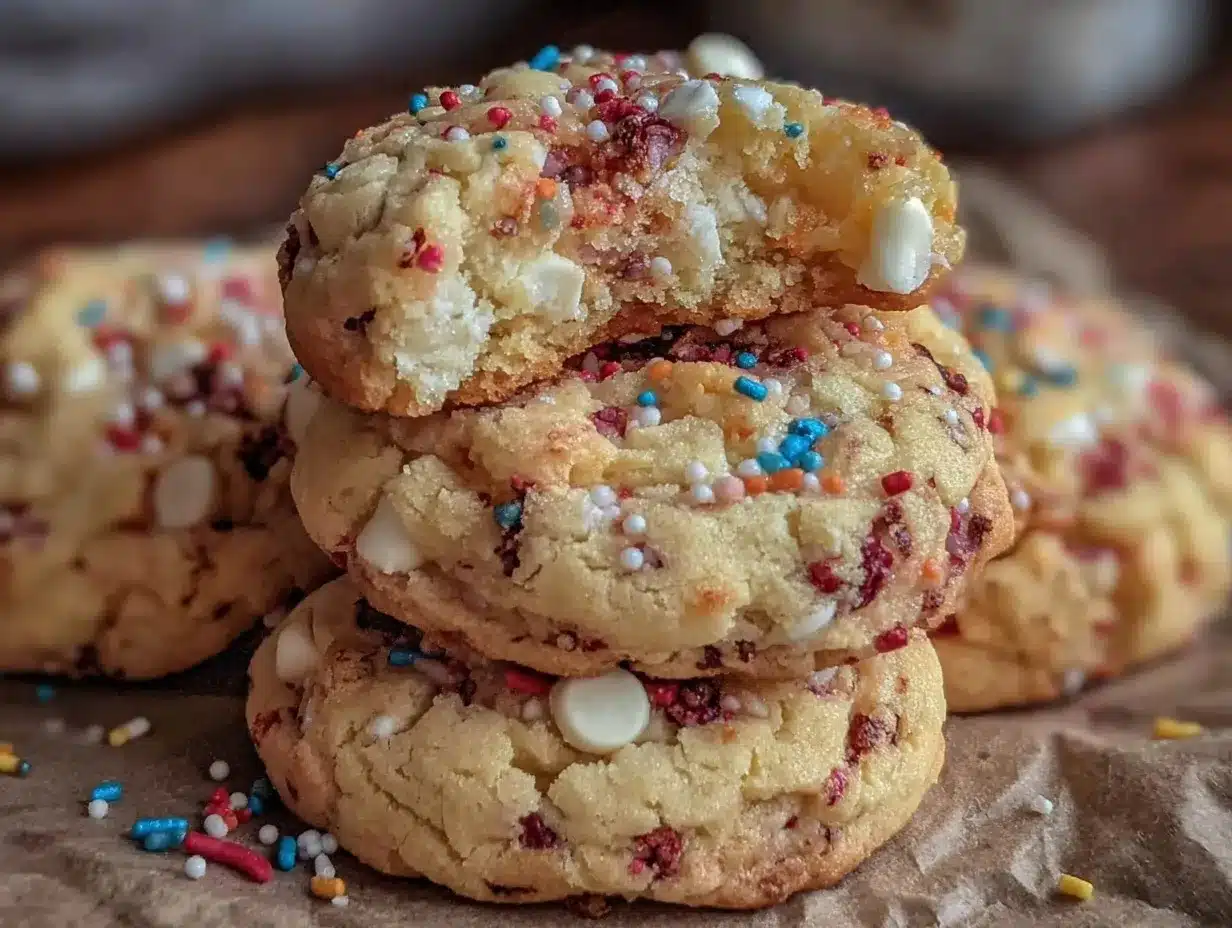 soft funfetti cake batter cookies preparation steps