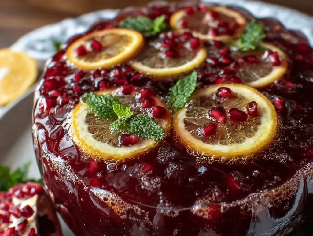 sparkling pomegranate champagne punch - featured image