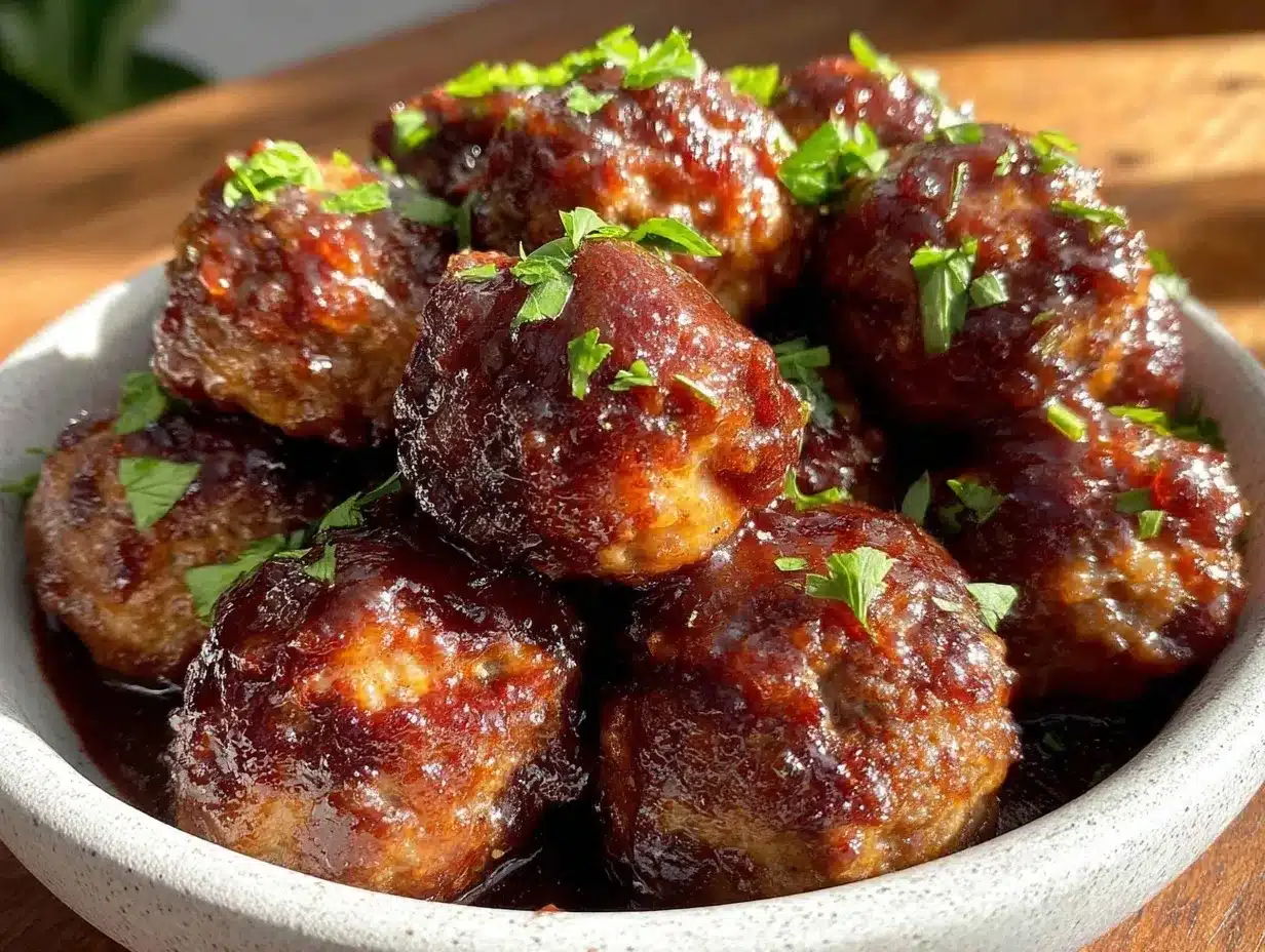 sticky sweet honey bbq crockpot meatballs preparation steps