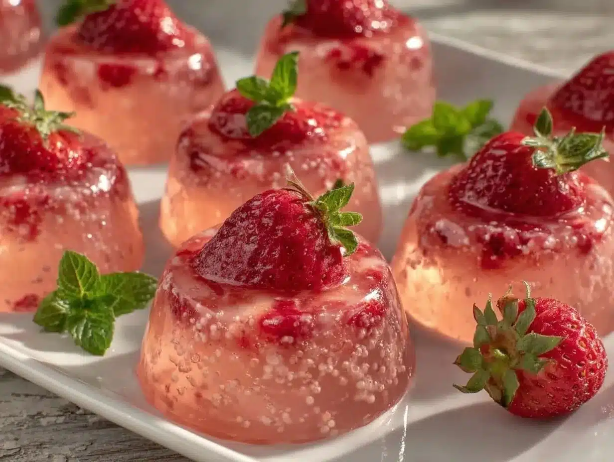 strawberry champagne jello shots preparation steps