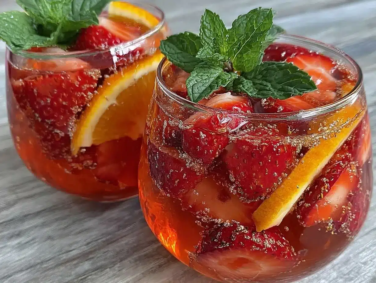 strawberry rosé sangria preparation steps