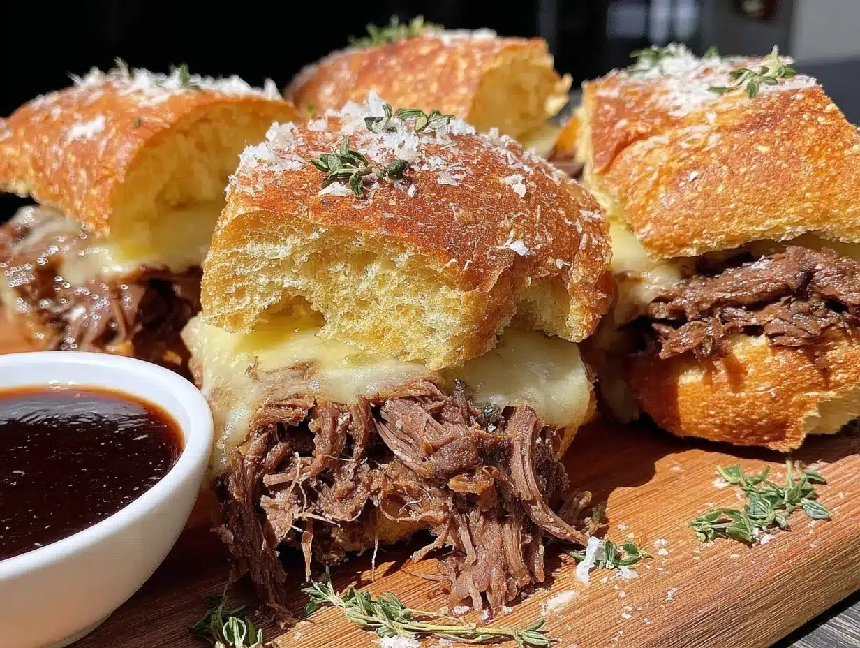 Tender Crockpot French Dip Sandwiches preparation steps