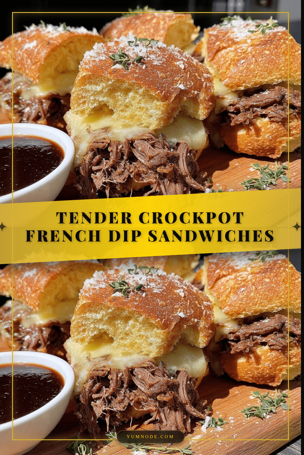 Tender Crockpot French Dip Sandwiches recipe