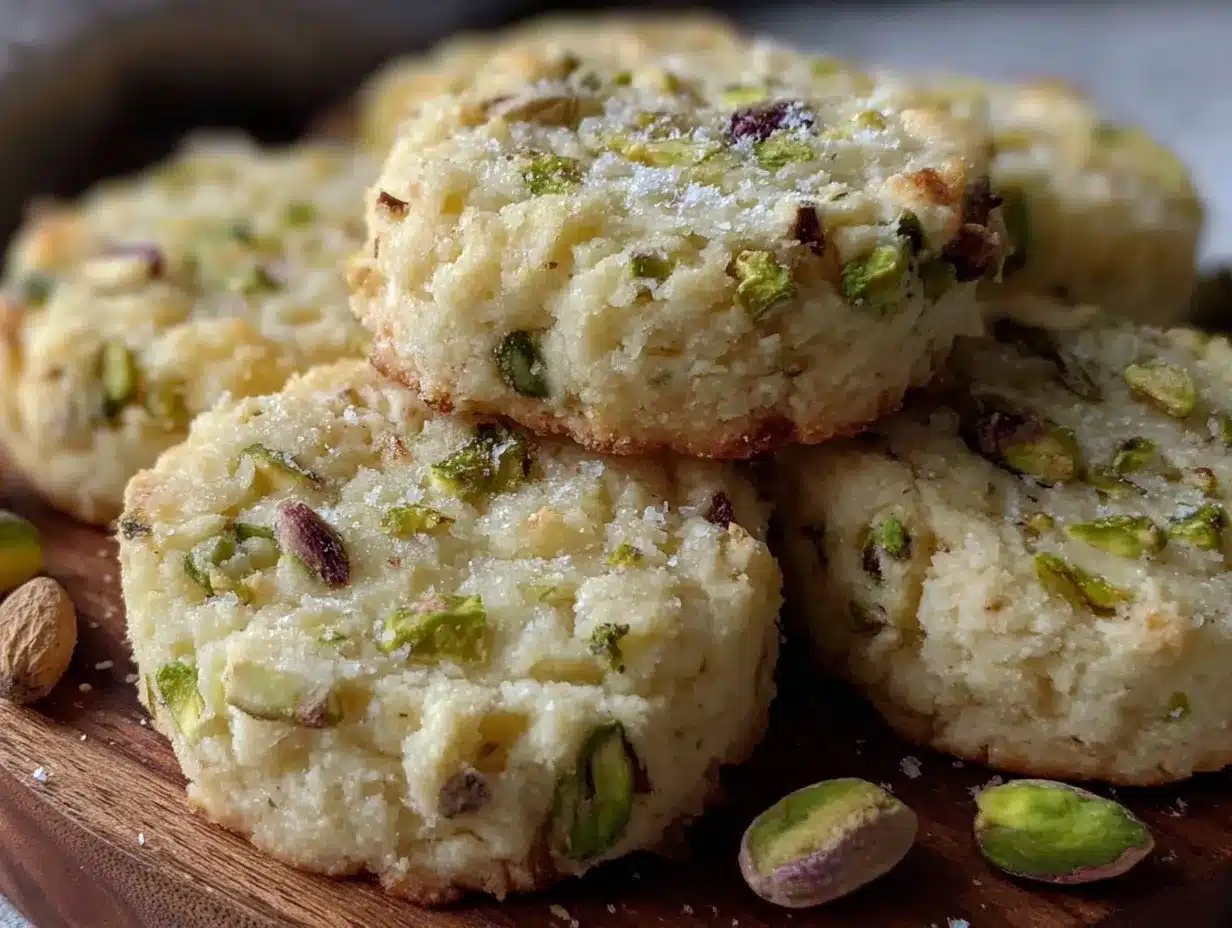 tender pistachio shortbread cookies preparation steps