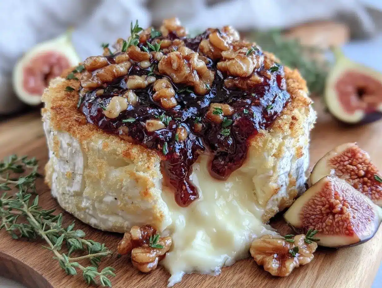 baked brie with fig jam and walnuts preparation steps