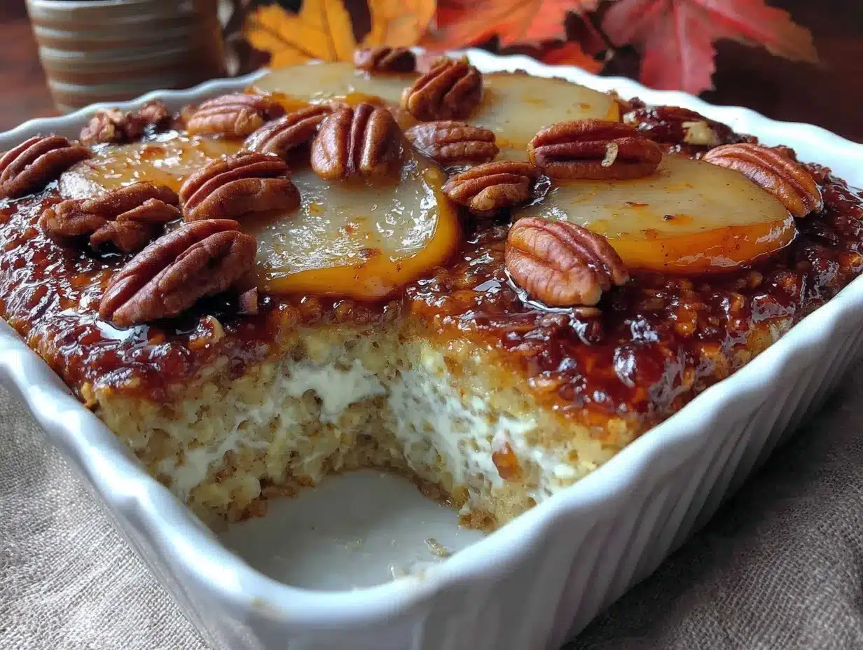 baked oatmeal with brown butter pears and pecans preparation steps