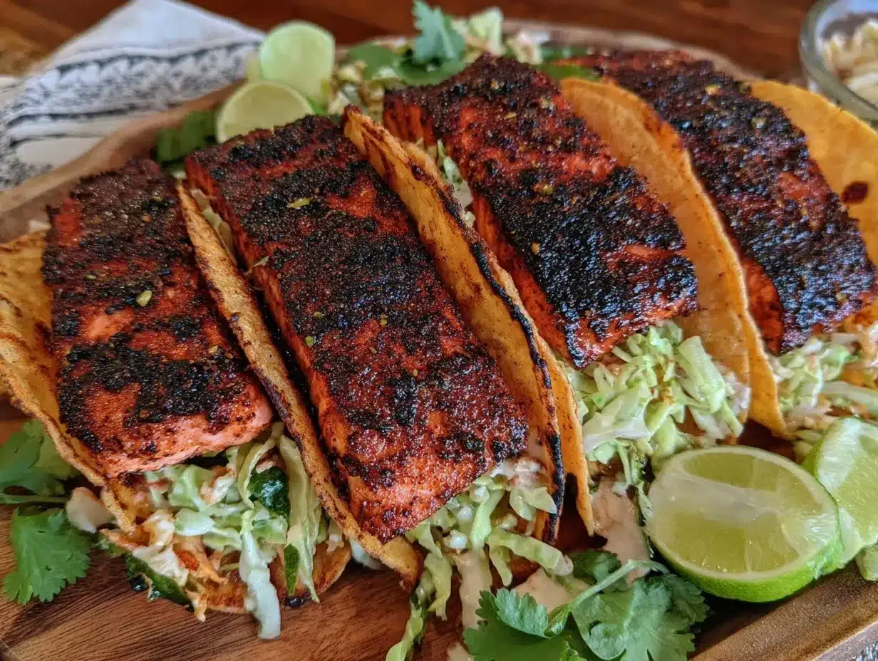blackened salmon tacos preparation steps