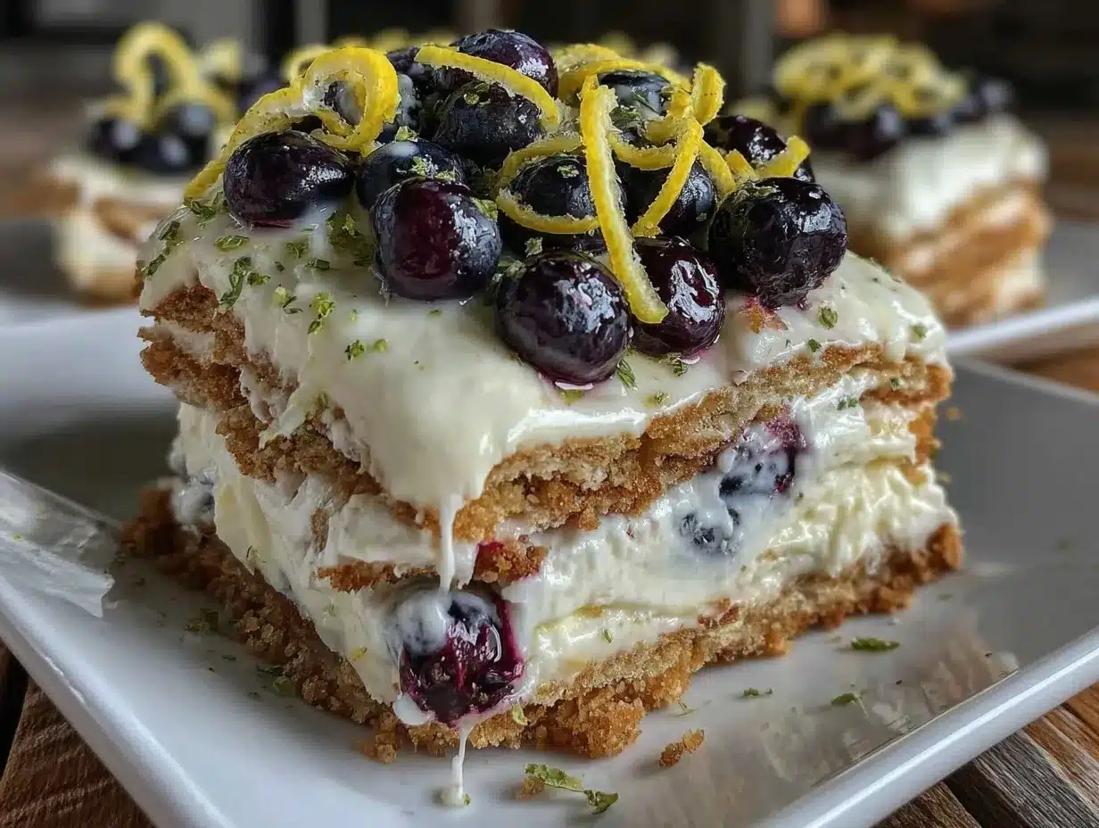 blueberry lemon icebox cake preparation steps