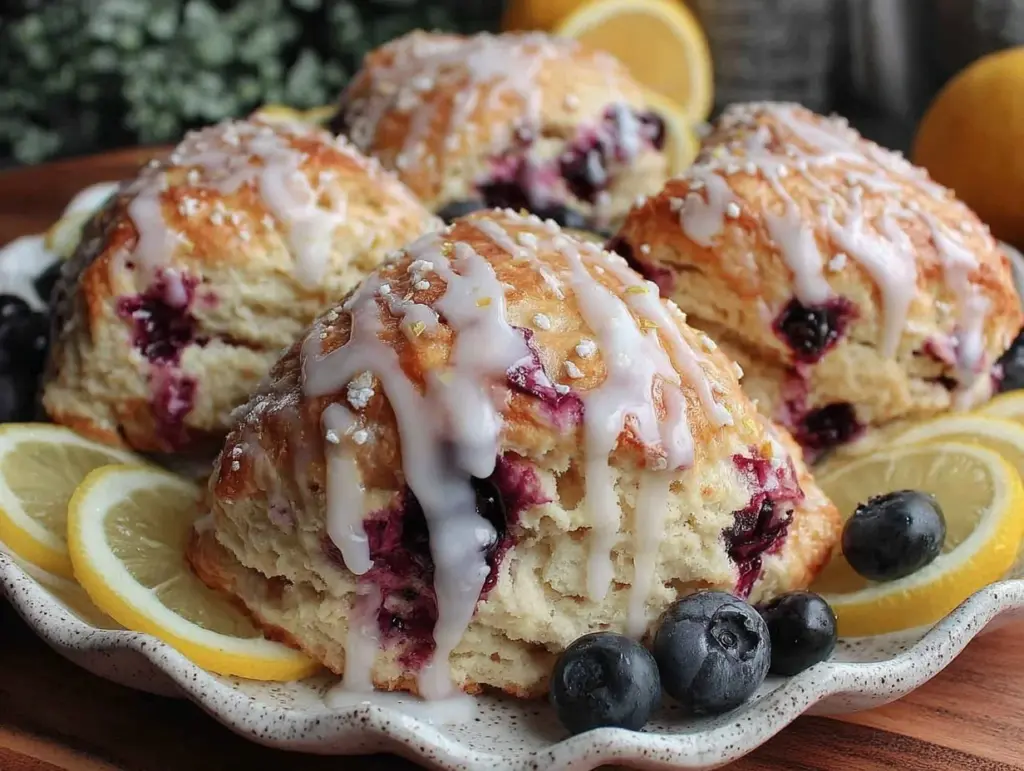 brown butter blueberry lemon scones - featured image