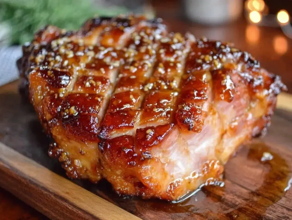 brown sugar mustard glazed ham - featured image