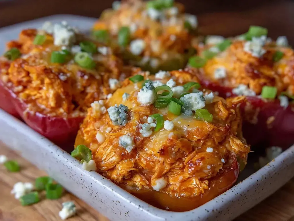 buffalo chicken stuffed peppers - featured image