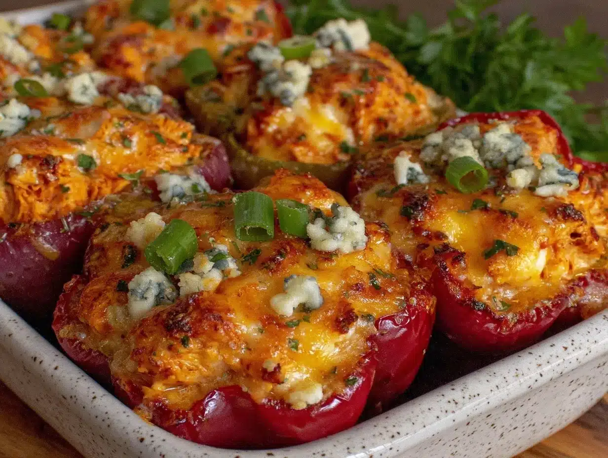 buffalo chicken stuffed peppers preparation steps